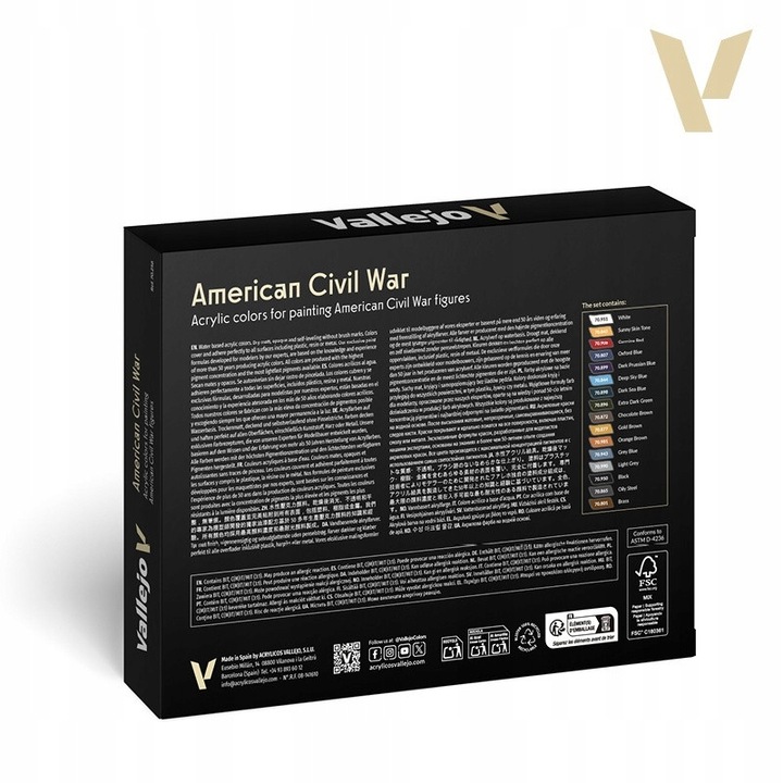 Vallejo Model Color American Civil War festékkészlet, 16 x 18 ml, többszínű
