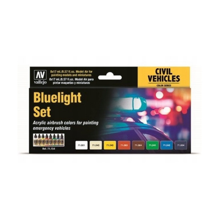 Vallejo Bluelight Model Air festékkészlet, 8 x 17ml, többszínű