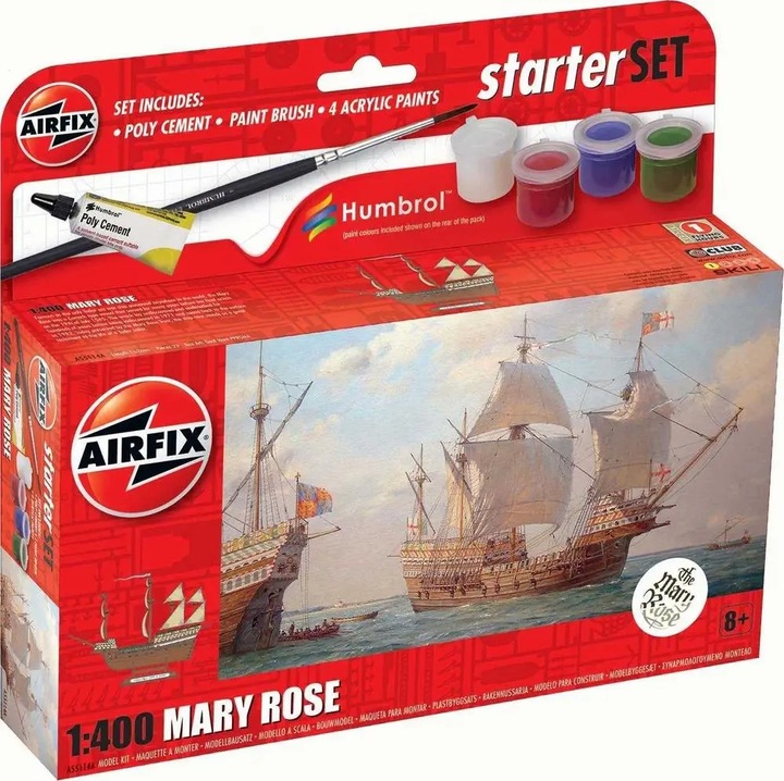 Set de constructie navomodel Mary Rose 1:400, Airfix, 29 piese, 22,86x20,32x5,08 cm