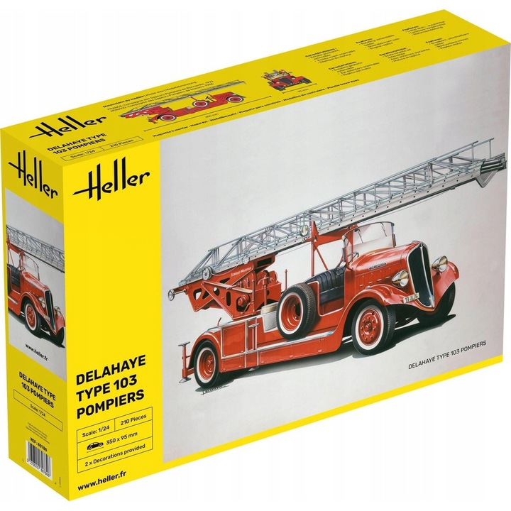 Heller Magirus Delahaye típus 103 építőkészlet 1:24, 210 darab, 380x560x80mm