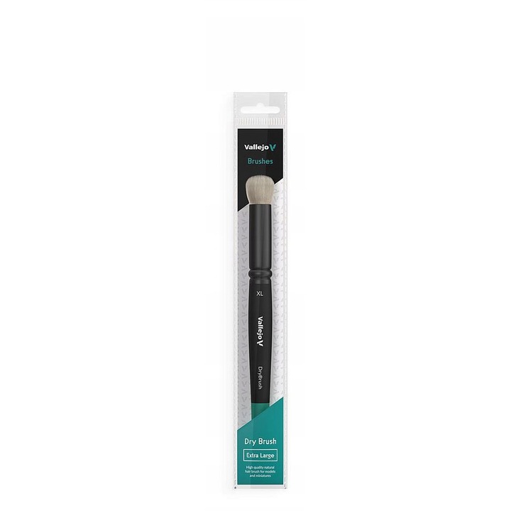 Четка с естествен косъм Vallejo, Dry Brush, XL, кръгла, за суха техника