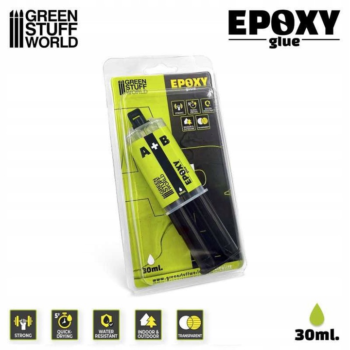 Átlátszó epoxi ragasztó 30ml Green Stuff World, vízálló, gyorsan száradó