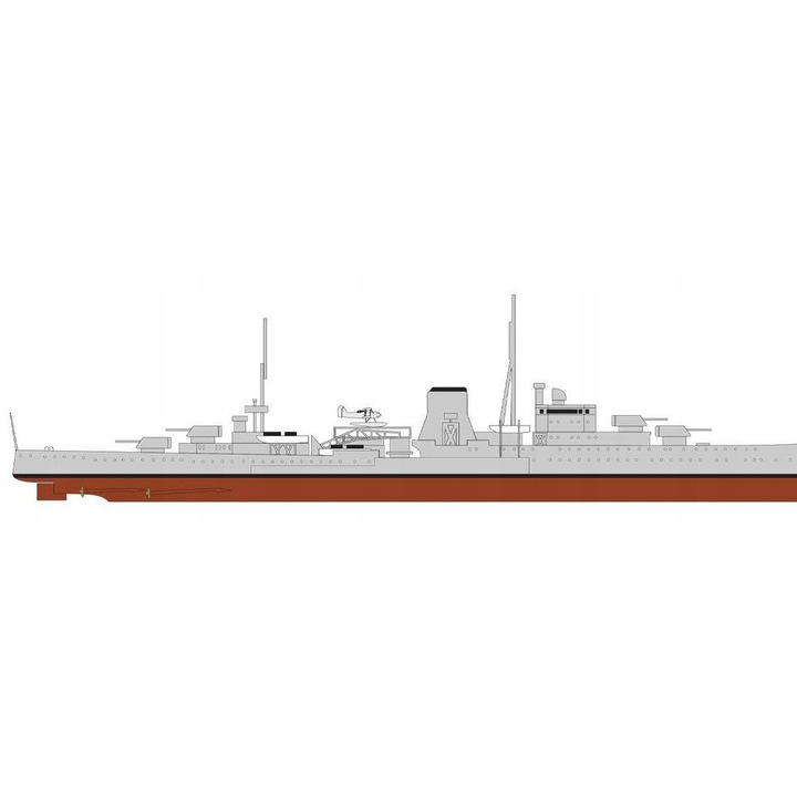 Model de nava HMS Ajax, Airfix, 1:600, 281x28mm, 91 piese