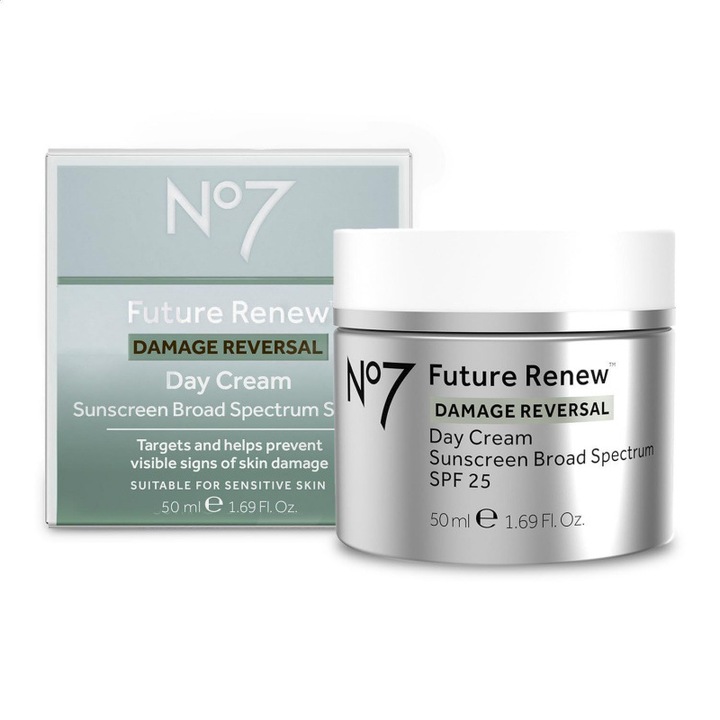No7 Future Renew Damage Reversal nappali krém SPF25, érzékeny bőrre, 50ml