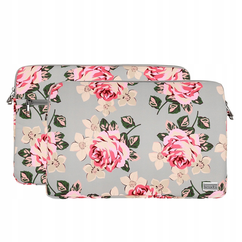 Futeral laptop Wonder Sleeve 15-16 inch, gri-roz, 38x24cm, super usor, cu curea reglabila