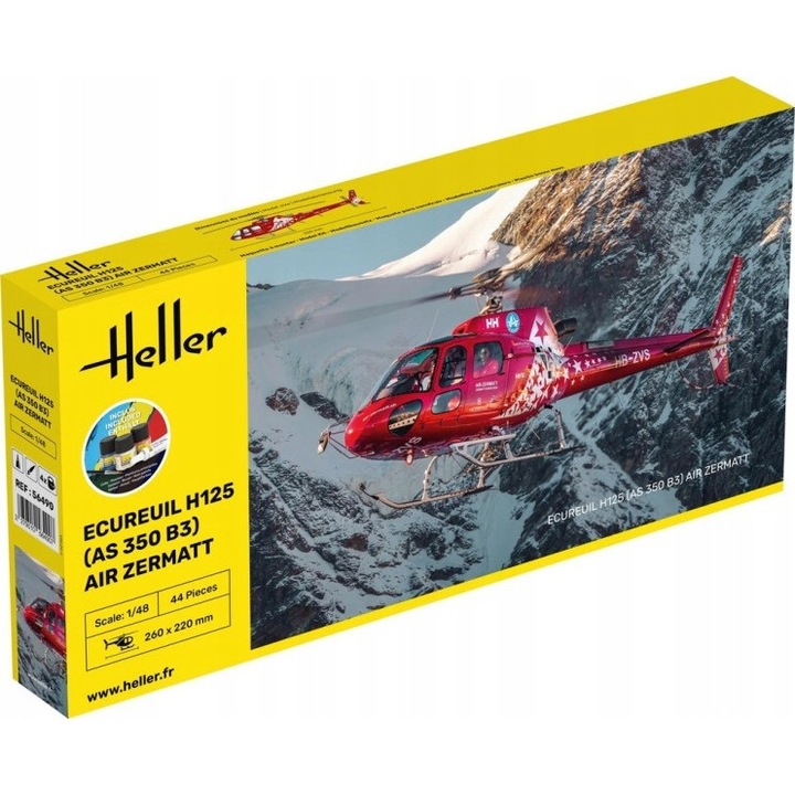 Aeromodel Heller Ecureuil H125 (AS 350 B3) Air Zermatt 1:48, precíz részletek