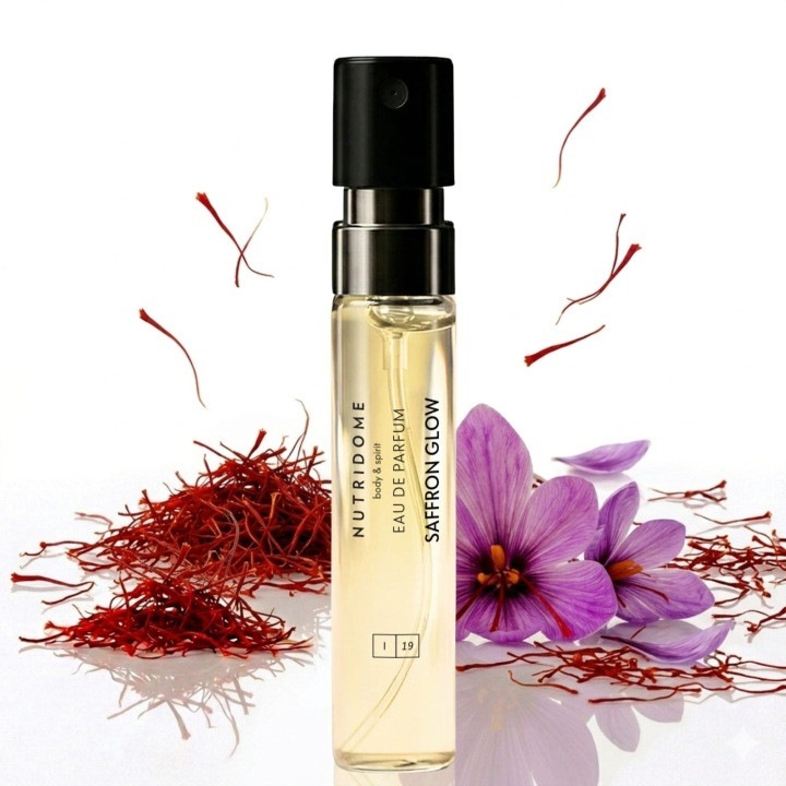 Apa de parfum unisex, Nutridome Saffron Glow, note de portocală, sofran, 2 ml