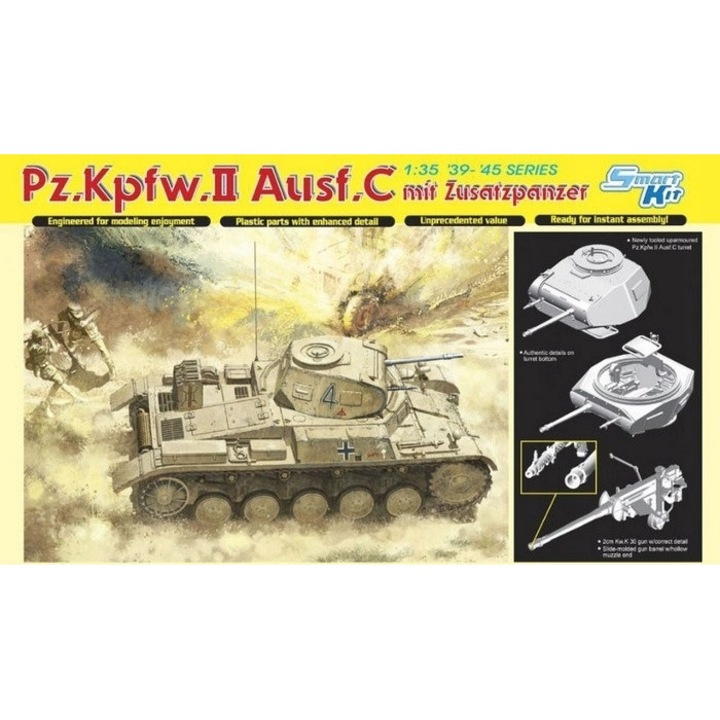 Dragon figura 1:35 Pz.Kpfw.II Ausf.C kiegészítő páncéllal