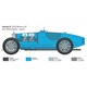 Modellautó műanyag 1:12 Bugatti Type 35B - Targa Florio '28 / Monaco GP '30, 30,6cm, készlet kiegészítők nélkül