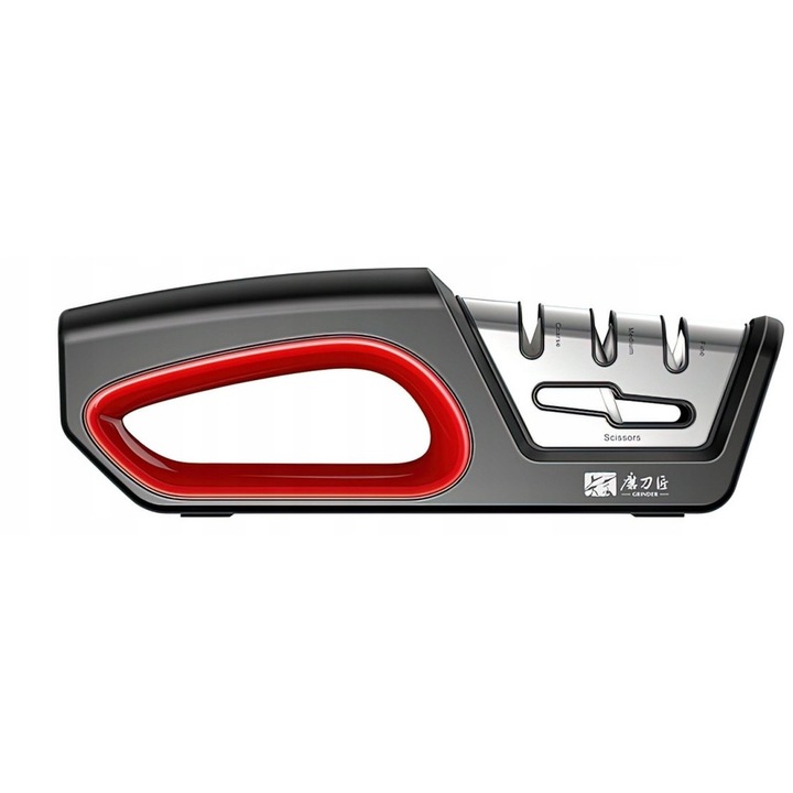 TAIDEA Késélező, 3 élezőfokozat (karbid. élező kerámia, polírozó kerámia élezőfejek), Ollóélező