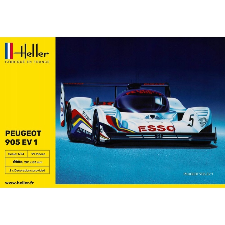 Heller Peugeot 905 EV1 BIS 1:24 modellautó, kézi összeszerelést igényel