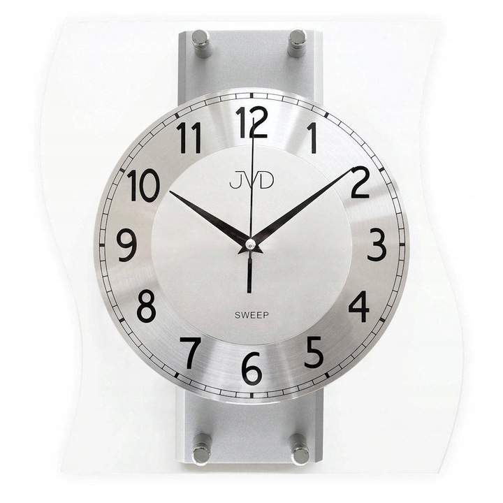 Ceas de perete JVD NS21053.1, sticla si lemn, mecanism cu quartz, 28x32cm