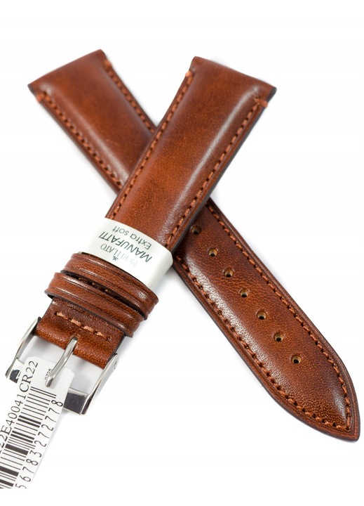 Curea de ceas din piele, Morellato, 22 mm, culoare maro, lungime 17 cm