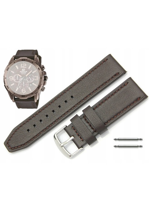 Eredeti barna bőr szíj Casio EFR-538L, 23mm, acél csattal