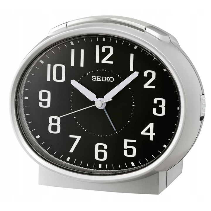 Dekoratív óra, Seiko, QHK059A, csendes ébresztő, ezüst