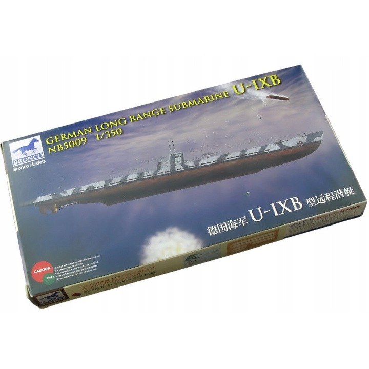 Navomodel de construit Bronco U-IXB submarin german lunga distanta 1/350, set complet