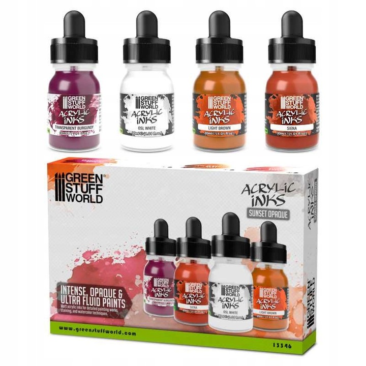 Green Stuff World átlátszatlan akrilfesték készlet - 4 szín, 30ml, matt felület