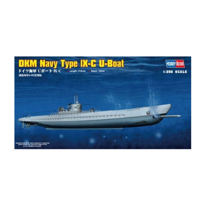 Navomodel de construit, Hobby Boss, submarin german Type IX-C, 1:350, plastic