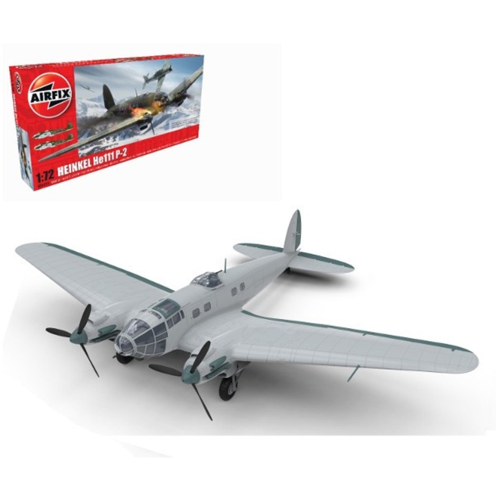 Heinkel He-111 P-2 repülőmodell, Airfix, 1:72, építőkészlet, műanyag, festék és ragasztó nélkül