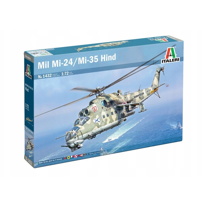 Makett repülőgép 1:72 Mil Mi-24P/Mi-35P, Italeri, hossza 29,7 cm, összeszerelési készlet, festékek és ragasztó nélkül