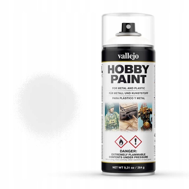 Vopsea spray modelism Vallejo Basic White 400ml