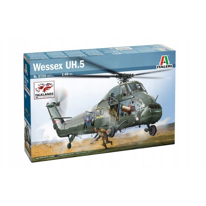 Wessex UH.5 műanyag makett, Italeri, 1:48, útmutatóval és matricákkal, ragasztó és festékek nélkül