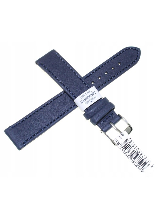 Curea italiana, Morellato Debussy, 18 mm, bleumarin, piele naturala, lungime maxima 17.5 cm
