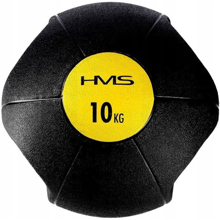 NKU10 fitnesz labda, 10 kg, fekete, 230mm, csúszásmentes fogantyúkkal