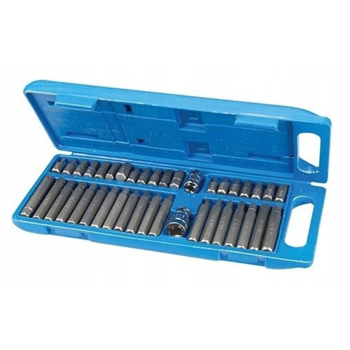 Комплект 40 бита Torx, Spline, Hex, Silverline, 30мм и 75мм, CRV