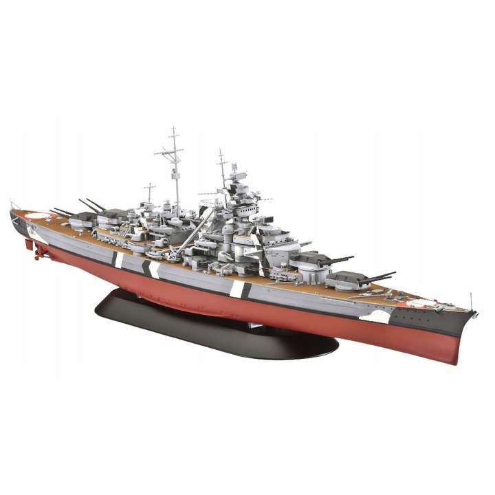 Model naval de construit Revell Bismarck 1:700, 359mm, 295 piese, 2 variante de vopsire
