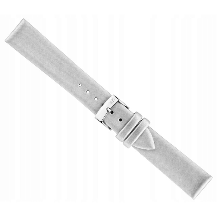 Curea de ceas din piele si material, Morellato Satin, 14 mm, argintie, lungime maxima 16,5 cm