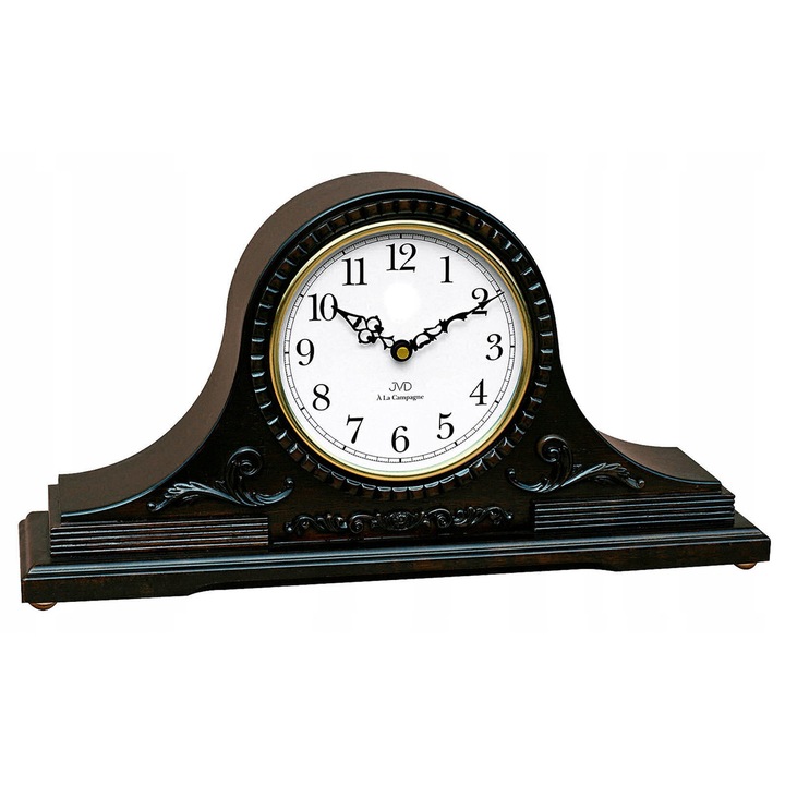Ceas decorativ de birou din lemn JVD HS11.2 cu melodii Westminster, ciemne nuc, 46x25x12cm