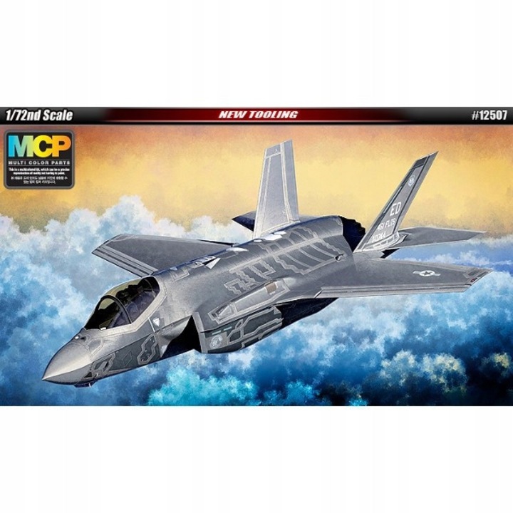 Сглобен модел на самолет, Academy, F-35A Lightning II, 1:72, пълен комплект, многоцветен