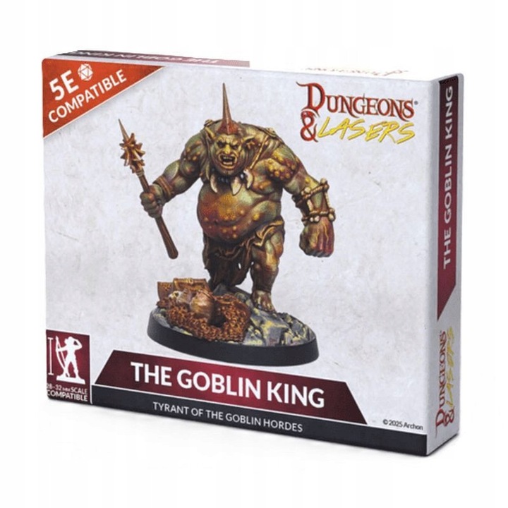 Figurina Dungeons & Lasers, Archon Studio, Goblin King, Krol goblinow