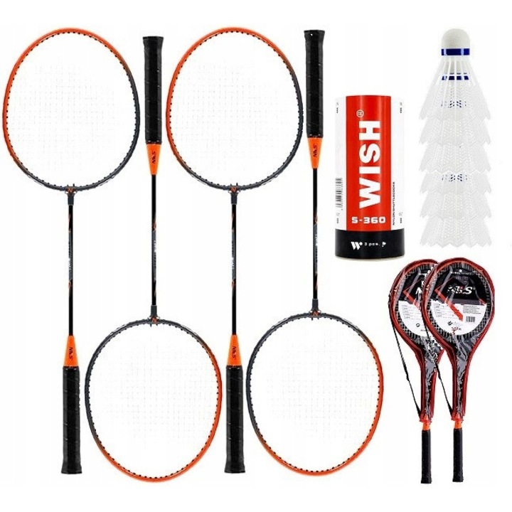 Set Badminton NILS WISH 4 Rachete Palete