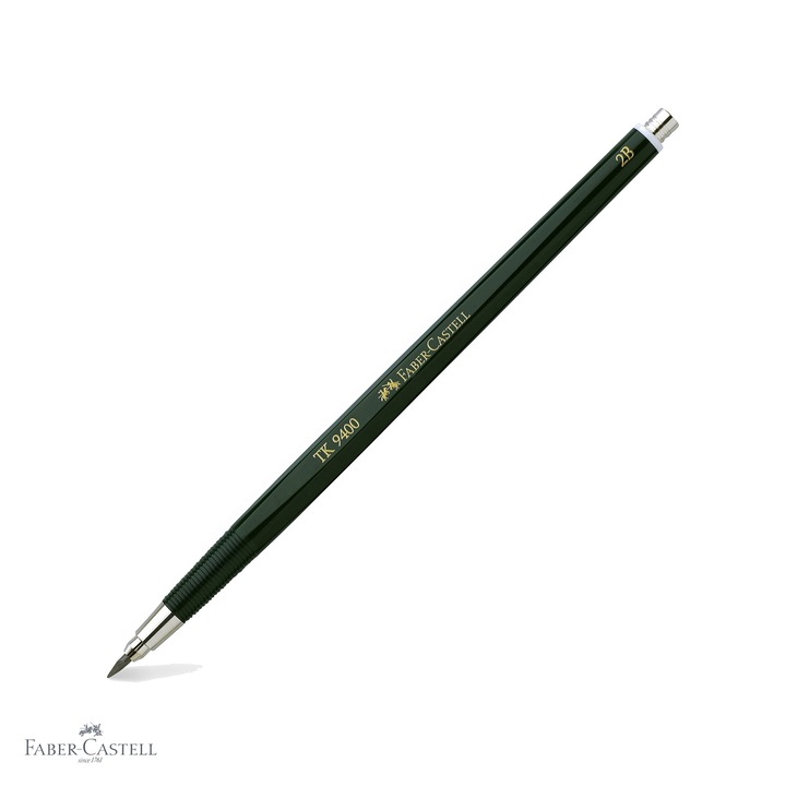 Creion mecanic Faber-Castell TK 9400 2mm 2B pentru desen tehnic si schite profesionale