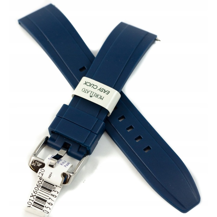 Curea de ceas set Morellato A01X6060556062CR20, 20 mm, silicon, albastru, lungime maxima 17.5 cm