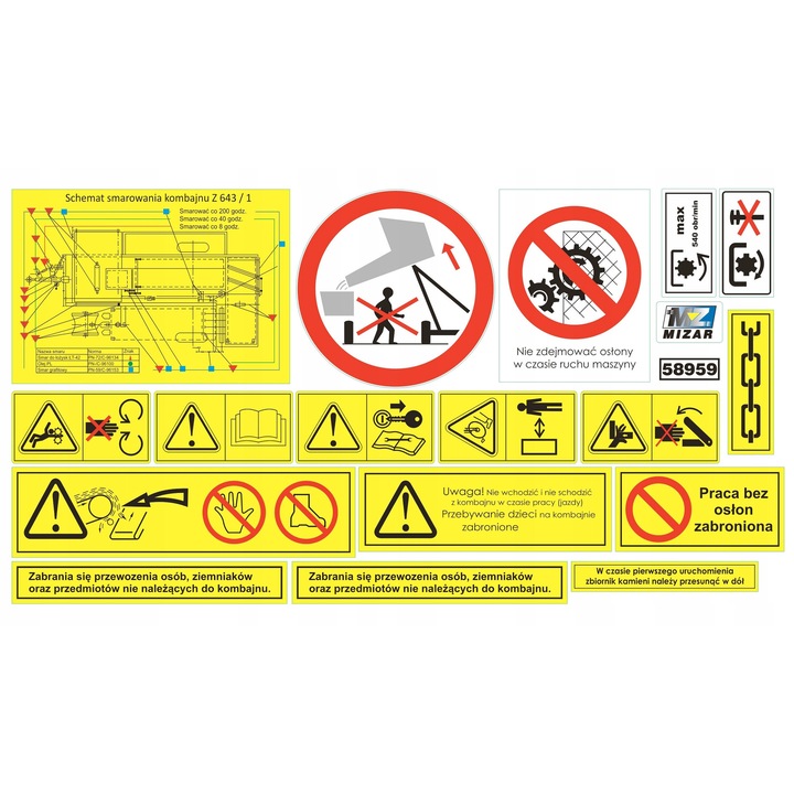 Set stickere pentru combina Bolko Z 643/1, Mizar, rezistente la UV