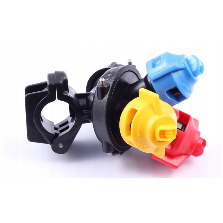 Cap de pulverizare triplu pentru tub Agroplast, 3 pozitii, 22mm, set cu o-ring si surub