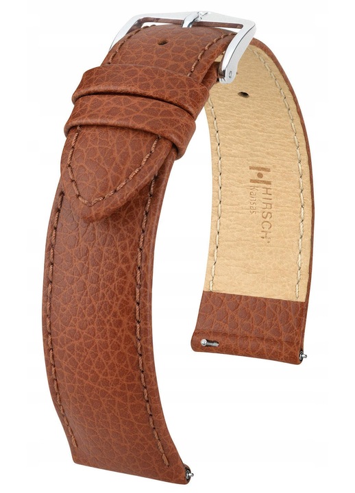 Curea de ceas din piele HIRSCH Kansas, 16 mm, impermeabila, culoare brown, lungime maxima 18 cm