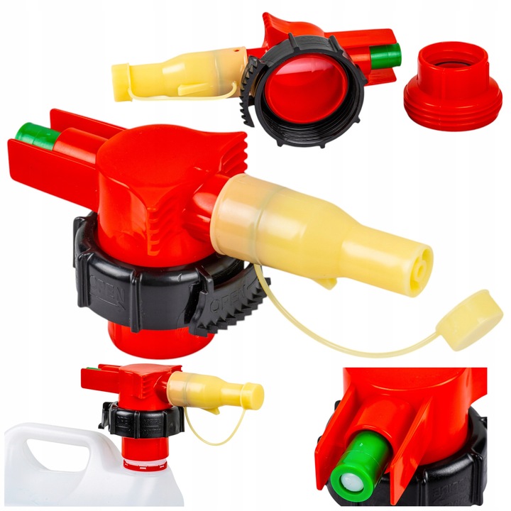 Sistem de umplere cu filet 37mm Flow-Stop Granit, rosu, 185mm, pentru canistre