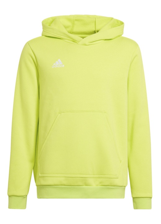 Детски суичър Adidas Entrada 22, жълт, 70% памук, с качулка и кенгуру джоб, 116 CM