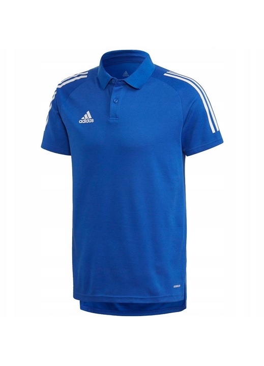 Tricou polo barbati adidas Condivo 20, albastru-alb, material usor, croiala simpla, S INTL