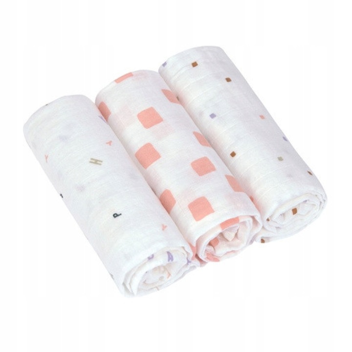 3 db biopamut muszlin pelenka szett 60x60cm Happy Fruits, Lassig