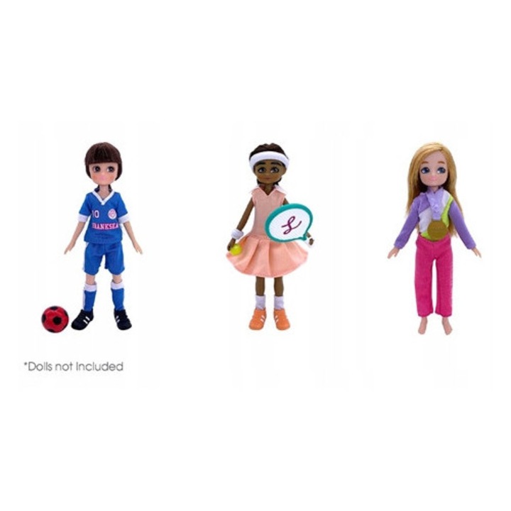 Lottie babákhoz 3 sportruha szett, tenisz, foci, gimnasztika, többszínű