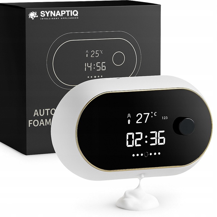 SynaptIQ automata szappanadagoló, 450ml kapacitás, fekete, LED kijelzővel és automata tisztító funkcióval