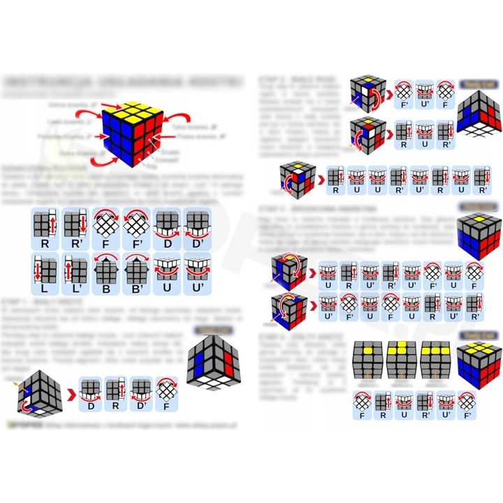 Set cuburi GAN 356M, 3x3, 5.6cm, multicolor, include cutie si algoritmi