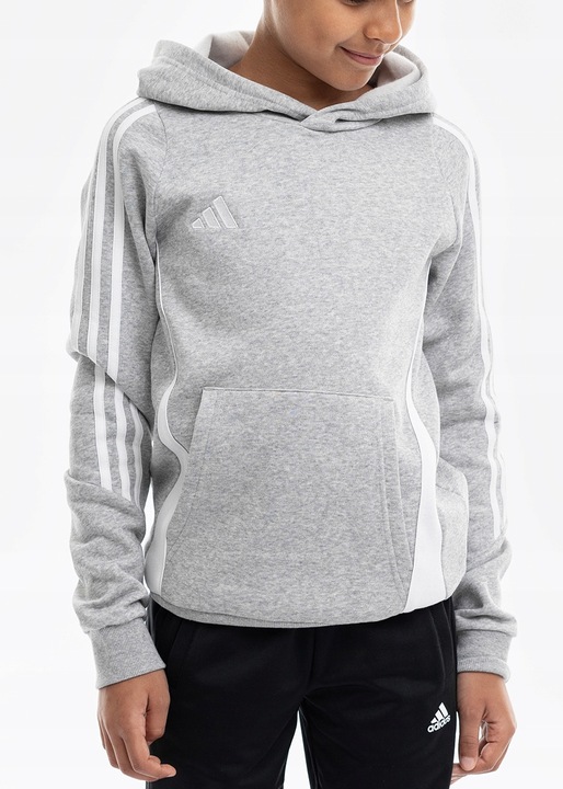 Детски суичър, Adidas, Tiro 24, просторна качулка, сив, 70% памук/30% полиестер, 128 CM