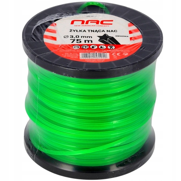 Zylka damil 3,0 mm x 75 m, zöld, fűkaszáláshoz, szett