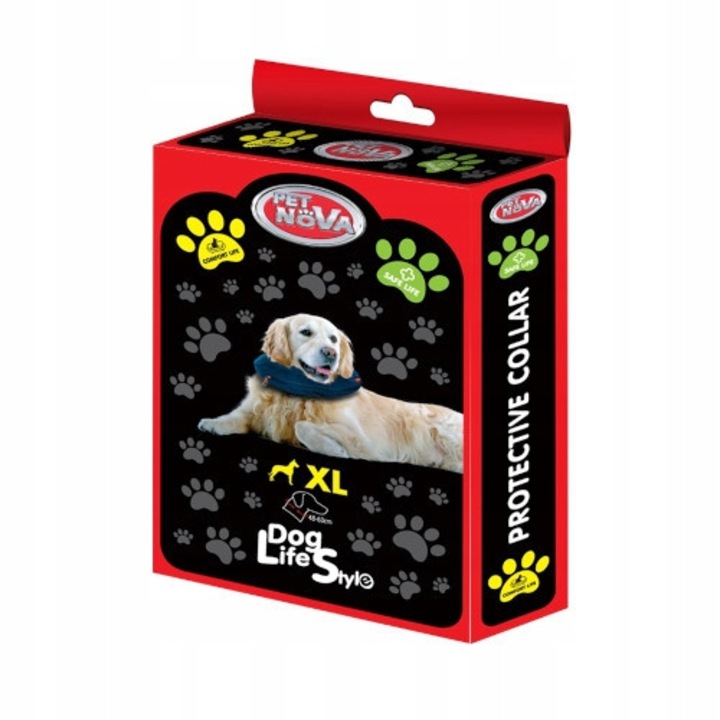 Colier protector umflat Pet Nova XL, 48-63cm, material 100% poliester, confortabil